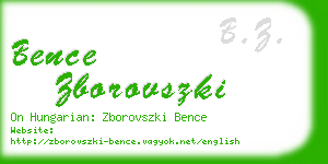 bence zborovszki business card